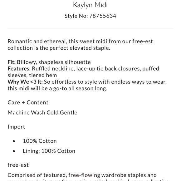 kaylyn midi dress — size small - Picture 3 of 3